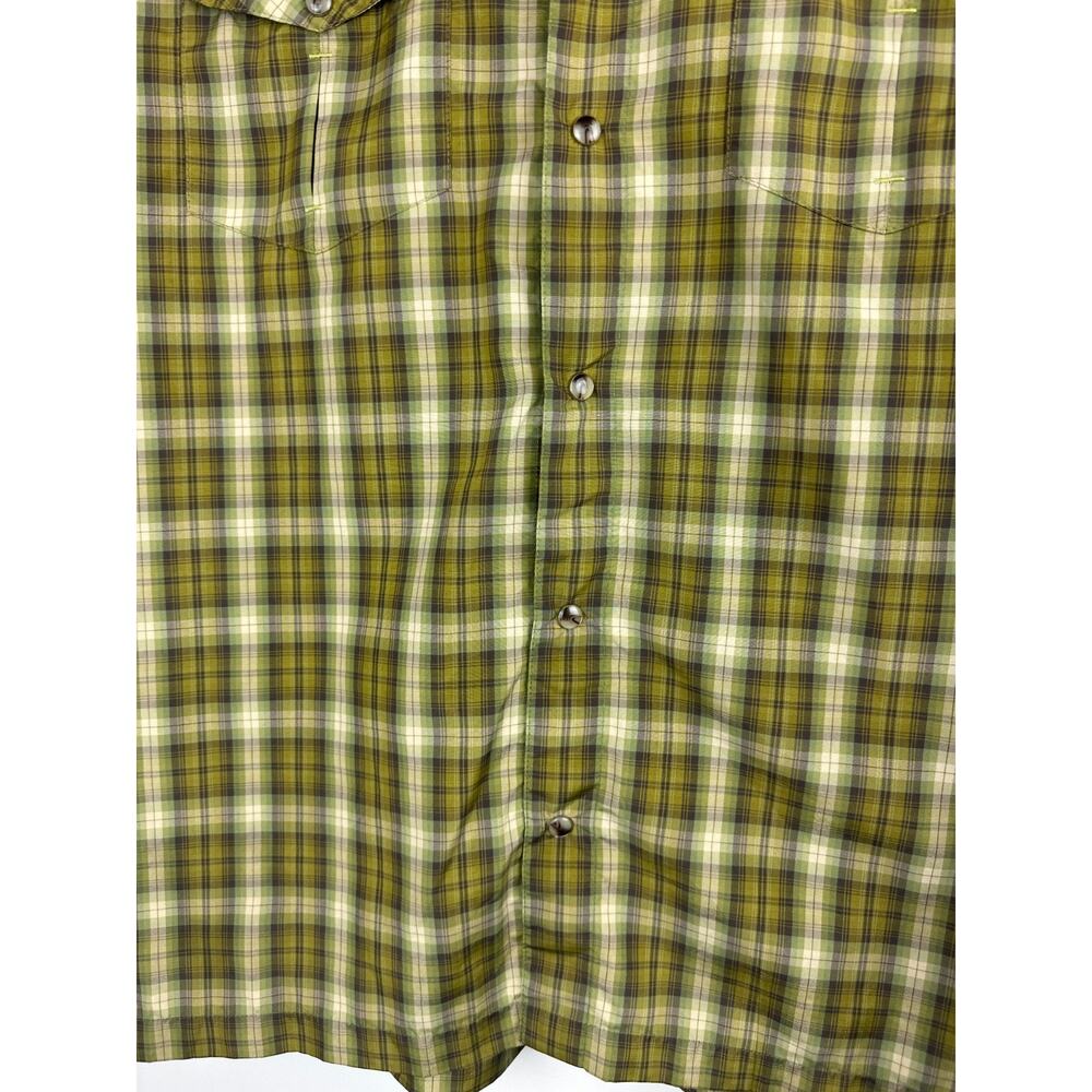 Kuhl Mountain Grown Outdoor Short Sleeve Green Plaid Pearl Snap Shirt Men's XL - Picture 5 of 9